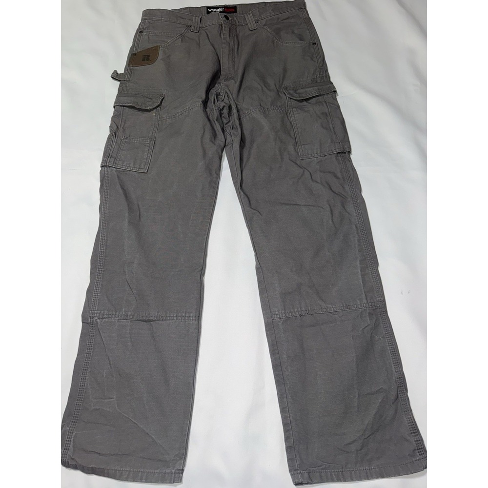 Wrangler workwear Pants Mens 36x34 (36x33) Gray Ranger Ripstop Cargo‎ Relaxed